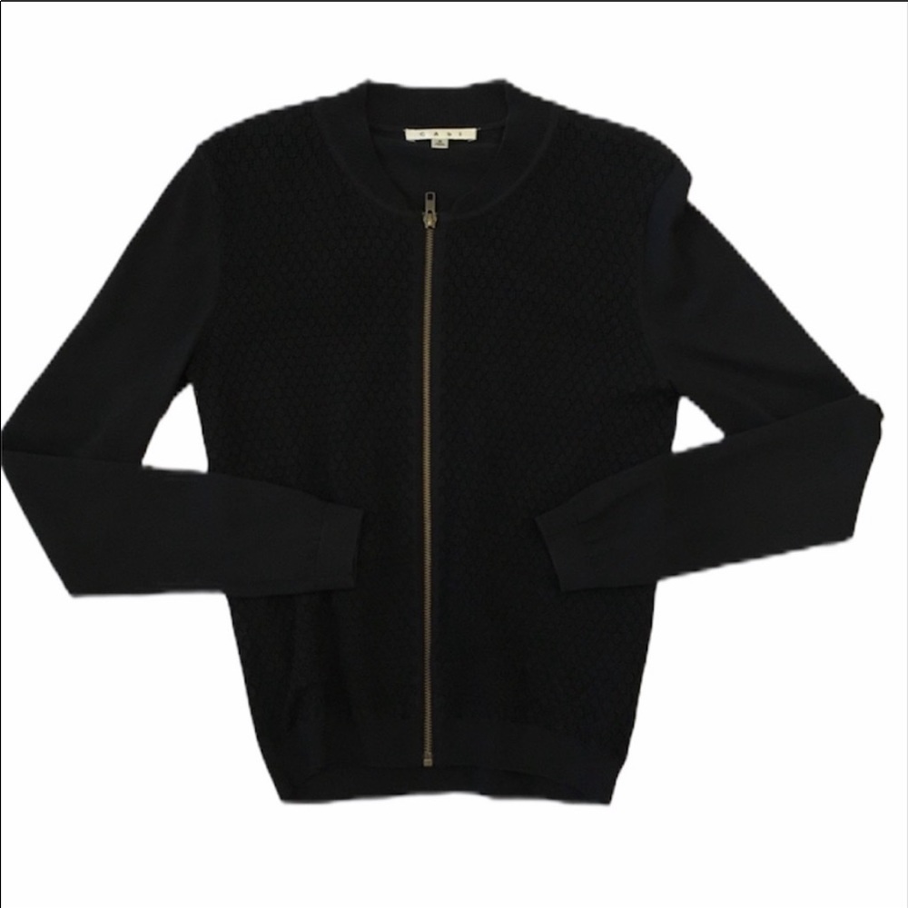 CAbi bomber black sweater -Size S - Picture 10 of 11